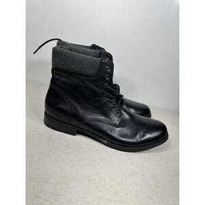 Joes Jeans Mens Black Leather Lace Up Boots Retro Preppy Career Size 11